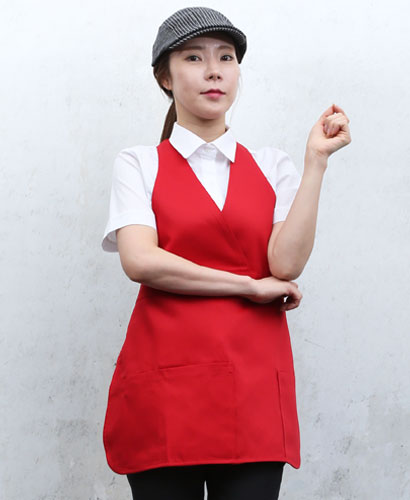 SAP-019 V라인 앞치마(빨강색)