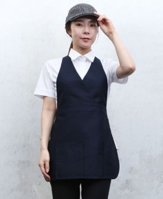 SAP-020 네이비 V라인 앞치마ㅡㅡㅡ(면혼방)