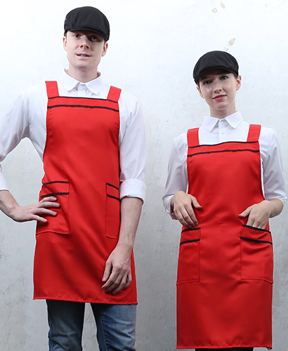 SAP-21 넉넉한 사이즈 적색 띠 앞치마