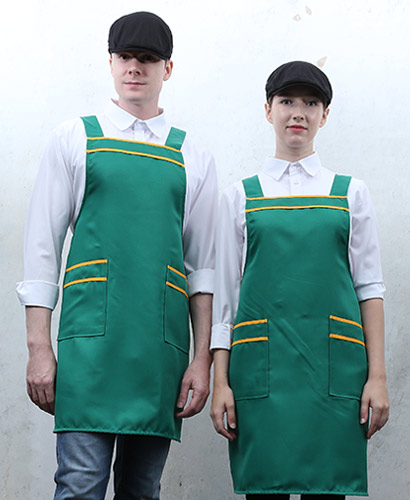 SAP-22 넉넉한 사이즈 녹색 띠 앞치마