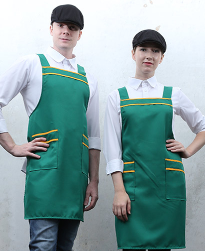 SAP-22 넉넉한 사이즈 녹색 띠 앞치마