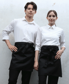 SAP-301B 검정 반앞치마 [면혼방]ㅡㅡ 밑으로 47cm 외주머니