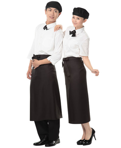 SAP-720 검정 허리롱 카페앞치마  [면혼방]