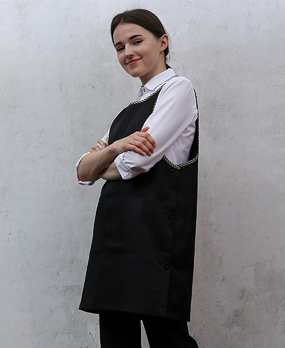 SAP-929 검정 원피스 체크바이어스