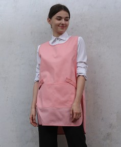 SAP-935 핑크 옆트임 원피스 앞치마 (면혼방)