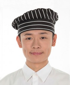 ◎ SC-638 검정스트라이프 쿡모자◎ ㅡㅡ ((남여공용))