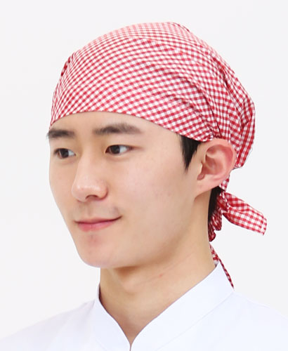 ◈ SC-918 적색체크 꼬리두건 ◈