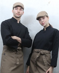 SCD-77 NEW 검정 속단추 조리복  ㅡ(안쪽망사) ㅡㅡ(긴팔/칠부겸용)