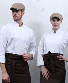 SCD-77  NEW 백색 속단추 조리복  ㅡ(안쪽망사) ㅡㅡ(긴팔/칠부겸용)