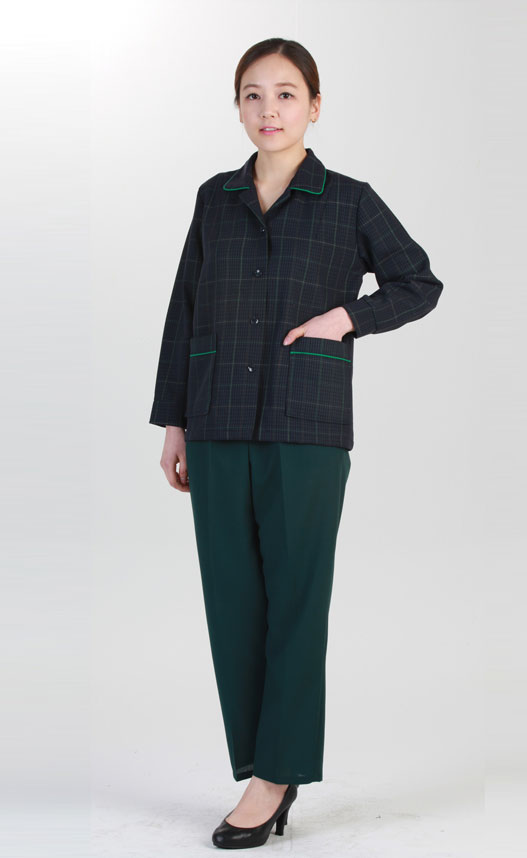 SCL-38 체크 초록띠 긴팔