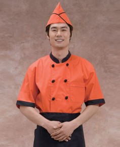 SCO-43 주황 검정배색 조리복