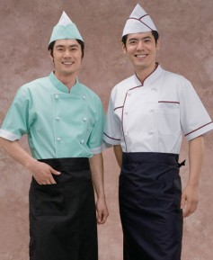 SCO-45 옥색 / 백색 적두줄 조리복