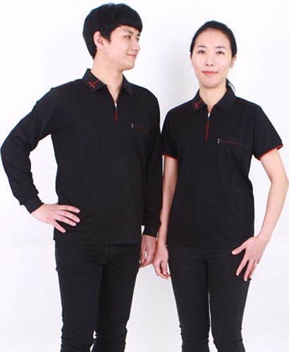 ▶ST-3 33 긴팔/반팔 기능성 엠보 지퍼 스티치◀ 검정