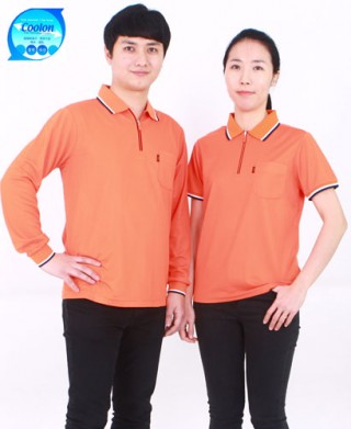 ▶ST-2 25 긴팔/반팔 기능성 프레시 지퍼 ◀ㅡㅡ오렌지