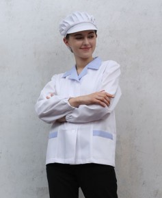 SHA-634 30수 하늘체크 카라위생복ㅡ(얇은원단)