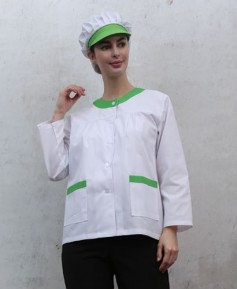 SHA-45 30수 긴팔 연두라운드 위생복