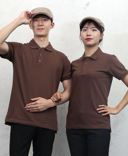 ST2-1006 반팔 커피 고급 폴로티ㅡ--(반팔모델 주머니없음)
