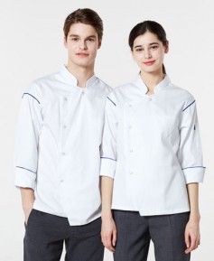 SKO-105 백색 스넵단추 조리복