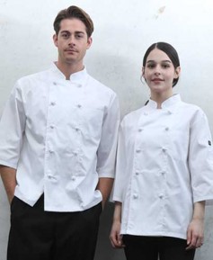 SKO-161-1 백색 칠부 쿡복 ㅡㅡㅡ(32수 면혼방)