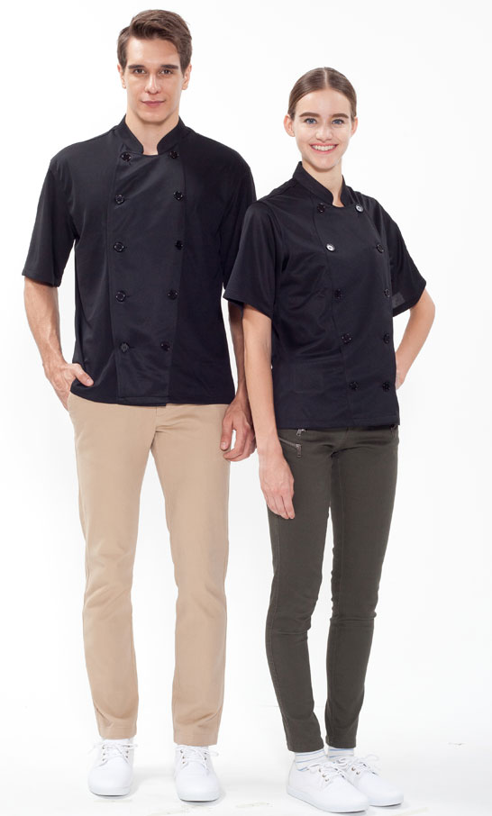 SKO-124 반팔 검정 올 기능성 쿡복