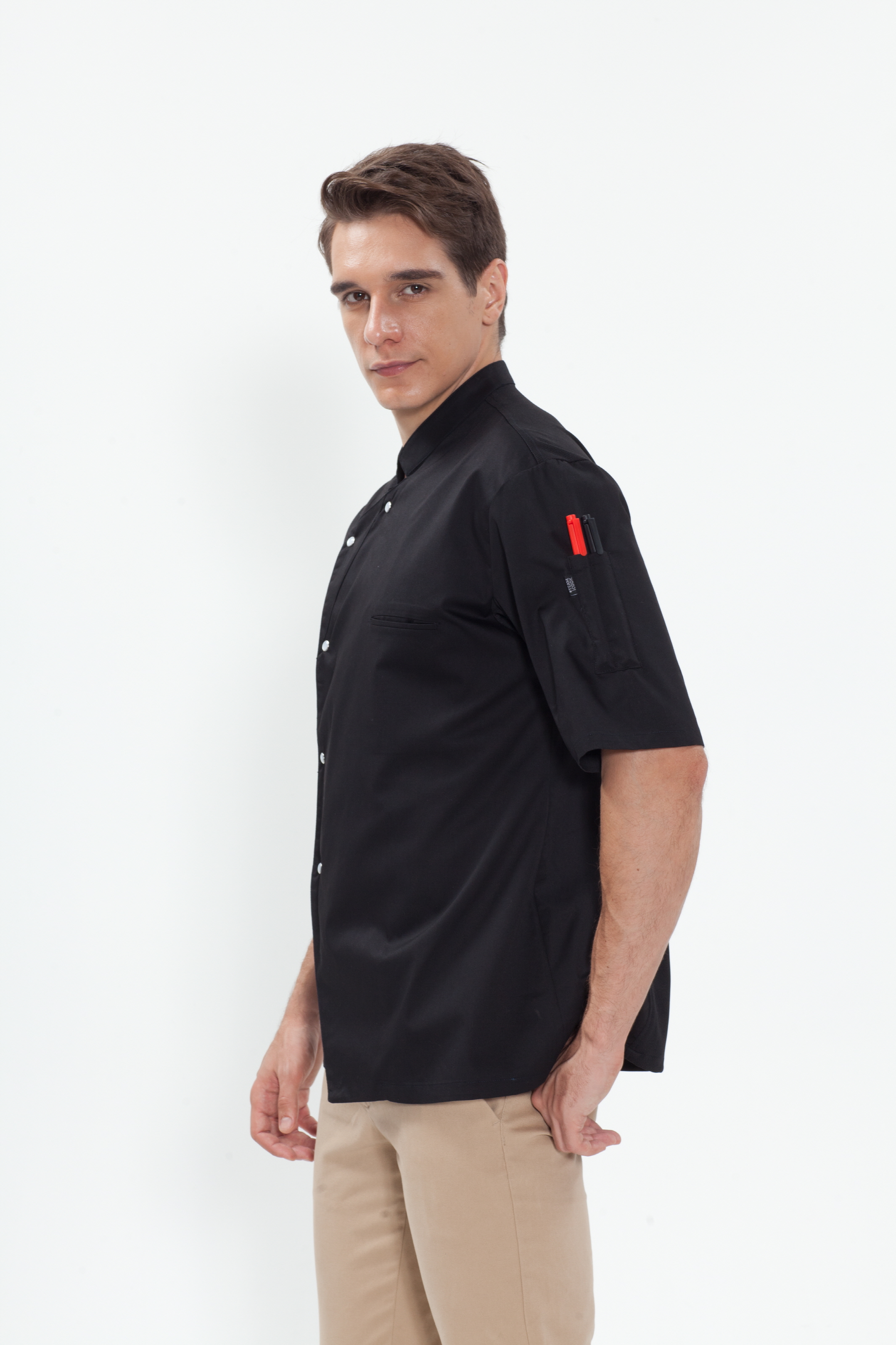 SKO-138 반팔 블랙 싱글단추 스넵