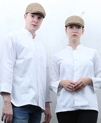 KO-180-2 백색 히든스냅 롤업ㅡㅡ 조리복(반팔겸용)