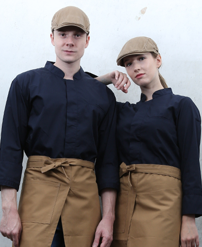 KO-180-5 네이비 히든스냅 롤업ㅡㅡ 조리복(반팔겸용)