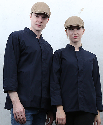 KO-180-5 네이비 히든스냅 롤업ㅡㅡ 조리복(반팔겸용)