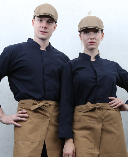 KO-180-5 네이비 히든스냅 롤업ㅡㅡ 조리복(반팔겸용)