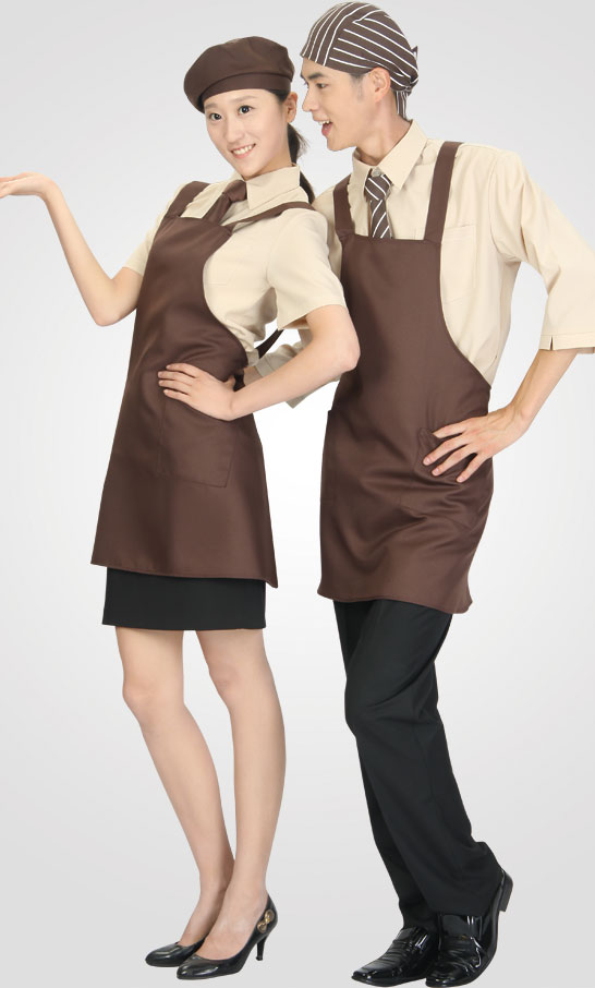 SSA-604 X형 커피색 앞치마 엉덩이가림