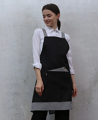 SSA-614 검정 X형 엉덩이가림 앞치마