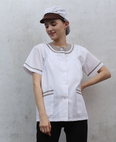 SHA-95 체크라운드 반팔((갈색체크))