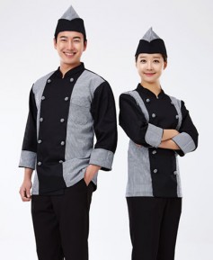 SCO-006 체크 매듭단추 조리복