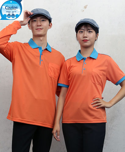 ▶  ST-48 오렌지 고급 기능성 카라배색 ◀ㅡㅡㅡ(주머니있음)