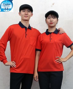 ▶  ST-48 다홍색 고급 기능성 카라배색 ◀ㅡㅡㅡ(주머니있음)