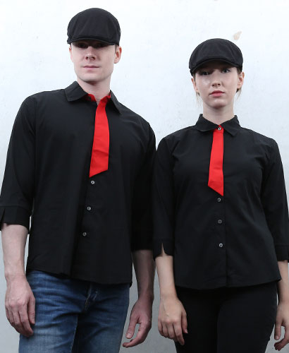 SY-364 NEW 칠부 검정 적넥타이 포인트ㅡㅡ(남여공용 사이즈)