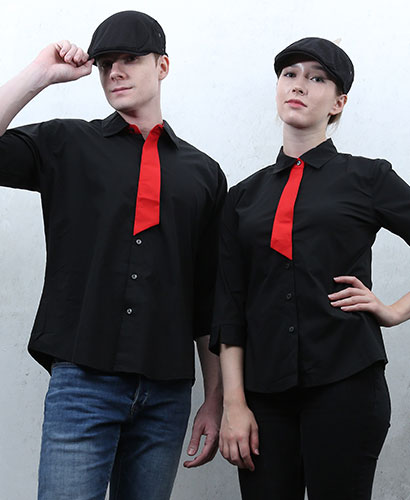 SY-364 NEW 칠부 검정 적넥타이 포인트ㅡㅡ(남여공용 사이즈)