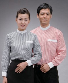 SY-43 긴팔 줄지 백색차이나카라