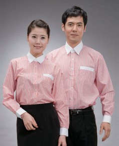 SY-49 긴팔 적줄지 백색카라