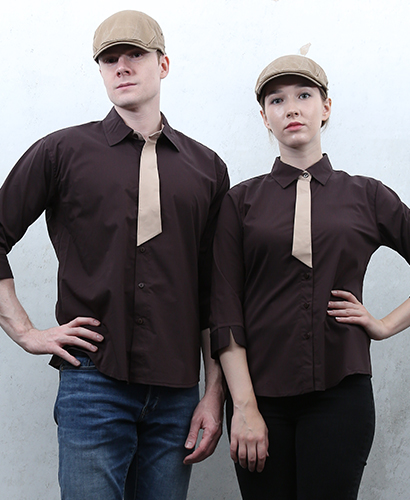 SY-713  NEW 커피 베이지넥타이포인트ㅡㅡ 칠부(남여공용사이즈)