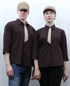 SY-713  NEW 커피 베이지넥타이포인트ㅡㅡ 칠부(남여공용사이즈)