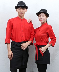 SY-721 레드 차이나 칠부 셔츠