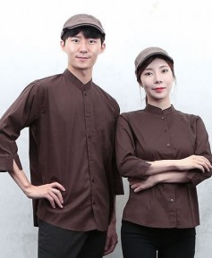 SY-727 NEW 진브라운 차이나 칠부 셔츠