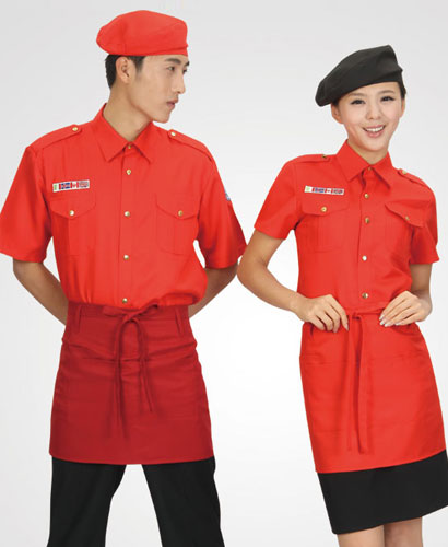 SY-73 적색 ((견장)) 남방 ㅡ반팔