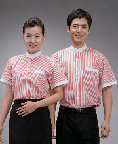 SY-80 반팔 적줄지 백색차이나카라