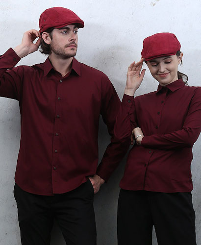 SY-909 와인 카페셔츠ㅡ긴팔