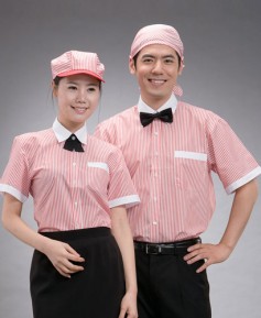 SY-93 반팔 적줄지 백색카라