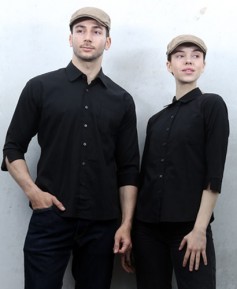 SY-710 NEW 검정 카라 칠부셔츠ㅡㅡ (남여공용사이즈)