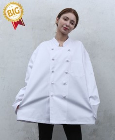 SKO-178-1  화이트 매듭 조리복ㅡㅡㅡㅡ빅사이즈 (긴팔)